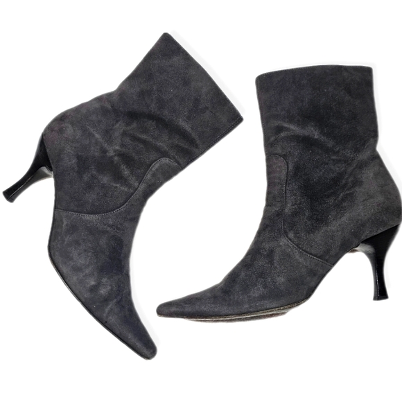 Aquatalia By Marvin K. Mila Suede Ankle Boot Asphalt size 9 #1049